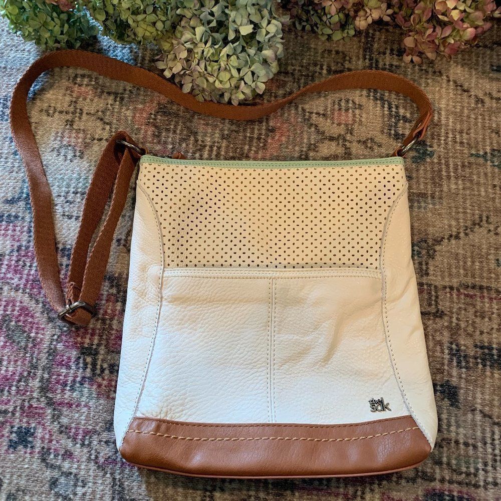 The Sak Tan and White Crossbody Bag with Chic Design